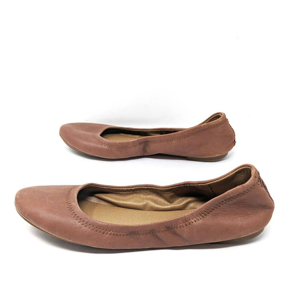 Lucky Brand Shoes Womens 8.5 Erin Ballet Flats Round Toe Leather Bourbon - Picture 3 of 7